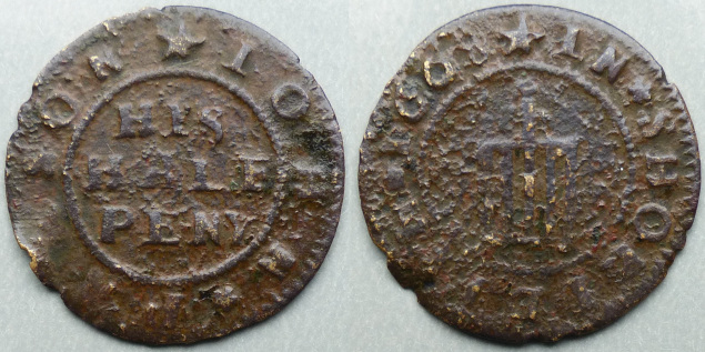 Shoreditch, John Parson 1668 halfpenny